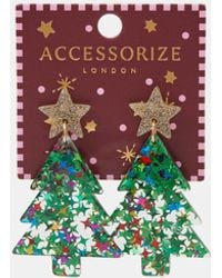 Accessorize - Christmas Tree Drop Earrings - Lyst