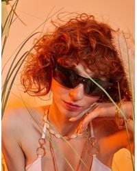 Accessorize - Women's Black Sports Wrap Visor Sunglasses - Lyst