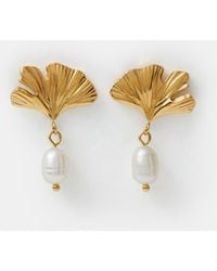 Accessorize - Stainless Steel Pearl Drop Earrings - Lyst