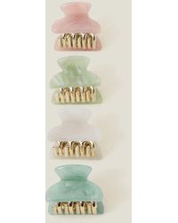 Accessorize - Women's Pink/green 4-pack Mini Resin Claw Clips - Lyst