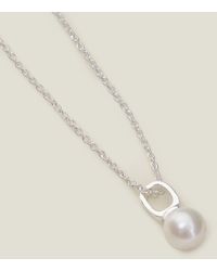 Accessorize - Sterling Silver-plated Freshwater Pearl Necklace - Lyst