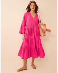Accessorize - Lace Trim Midi Beach Dress - Lyst