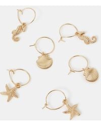 Accessorize - 3-Pack Sea Charm Hoop Earrings - Lyst