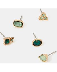 Accessorize - 5-Pack Gemstone Stud Earrings - Lyst
