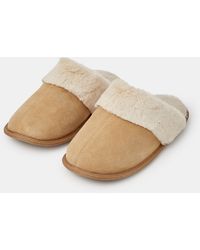 Accessorize - Suede Faux Fur Slippers - Lyst
