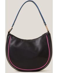Accessorize - Women's Black Piped Shoulder Bag - Lyst