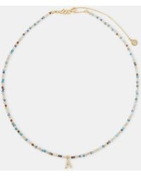 Accessorize - 14Ct-Plated Beaded Initial Pendant Necklace - Lyst