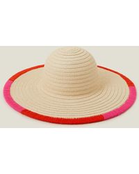 Accessorize - Colourful Trim Floppy Straw Hat - Lyst