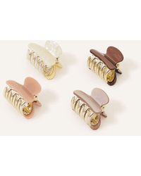 Accessorize - Women's Brown Mini Claw Clips 4 Pack - Lyst