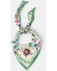 Accessorize - Floral Print Satin Triangle Scarf - Lyst