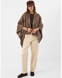 Accessorize - Check Print Knit Poncho - Lyst
