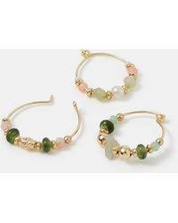 Accessorize - 3-Pack Mini Beaded Hoop Earrings - Lyst