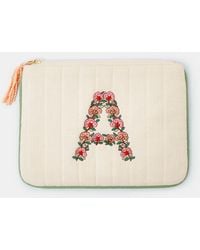 Accessorize - Embroidered Initial Quilted Pouch - Lyst