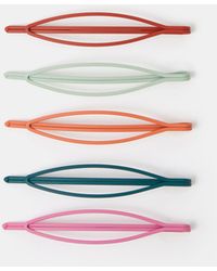 Accessorize - 5-Pack Oval Slide Hair Clips - Lyst