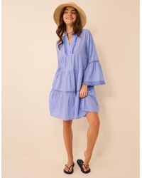Accessorize - Flute Sleeve Dobby Beach Dress - Lyst
