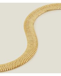 Accessorize - Women's 14ct Gold-plated Hammered Snake Chain - Lyst