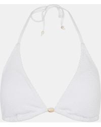 Accessorize - Crinkle Texture Bead Triangle Bikini Top - Lyst