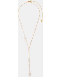 Accessorize - 14Ct-Plated Rose Quartz Lariat Necklace - Lyst