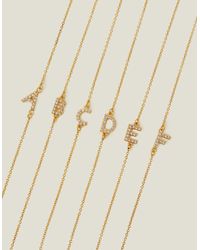 Accessorize - 14ct Gold Plated Embellished Brass Sparkle Initial Bracelet - Lyst