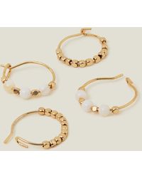 Accessorize - 2-pack 14ct Gold-plated Seed Pearl Hoops - Lyst