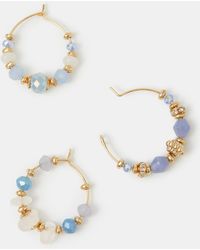 Accessorize - 3-Pack Mini Beaded Hoop Earrings - Lyst