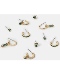 Accessorize - 5-Pack Gemstone Stud And Hoop Earrings - Lyst