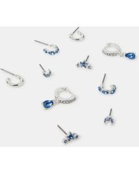 Accessorize - 5-Pack Diamanté Gem Stud & Hoop Earrings - Lyst