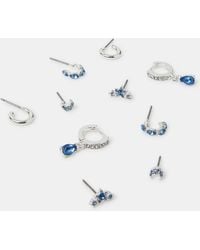 Accessorize - 5-Pack Diamanté Gem Stud & Hoop Earrings - Lyst