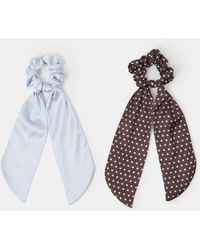 Accessorize - 2-Pack Polka Dot Scarf Hair Scrunchies - Lyst