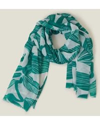 Accessorize - Women's Blue Large Strokes Scarf - Lyst