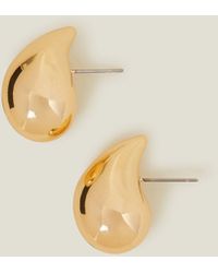 Accessorize - Women's Gold Drop Curve Earrings - Lyst