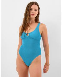 Accessorize - Ring Detail Crinkle Textured Swimsuit - Lyst