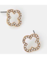Accessorize - Cut Out Flora Pavé Stud Earrings - Lyst