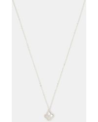 Accessorize - Sterling Mother Of Pearl Clover Pendant Necklace - Lyst