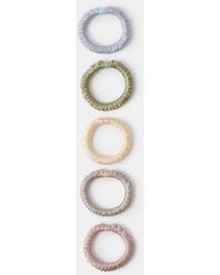 Accessorize - 5-Pack Ruched Satin Hair Bands - Lyst
