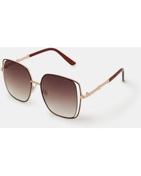 Accessorize - Large Cut Out Square Sunglasses - Lyst