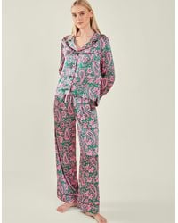 Accessorize - Paisley Satin Long Pyjamas Set - Lyst