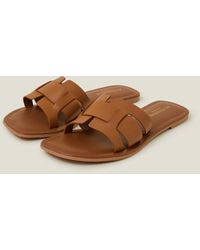Accessorize - Leather Cut-Out Slide Sandals - Lyst