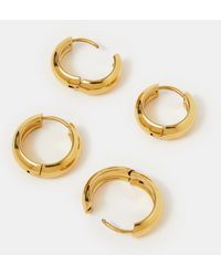 Accessorize - 2-Pack Stainless Steel Chunky Hoop Earrings - Lyst