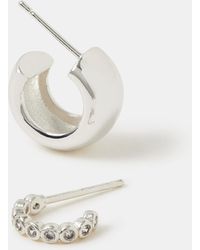 Accessorize - 2-Pack Sterling-Plated Chunky Hoop Earrings - Lyst