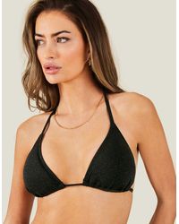 Accessorize - Women's Shimmer Triangle Bikini Top Black - Lyst