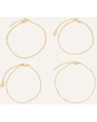 Accessorize - Women's Gold Chain Anklets 4 Pack - Lyst