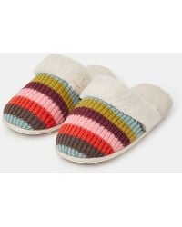 Accessorize - Stripe Faux Fur Lined Slippers - Lyst