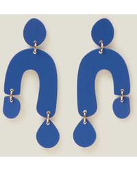 Accessorize - Women's Blue Abstract Shape Drop Earrings - Lyst