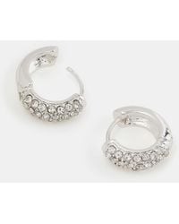 Accessorize - Diamanté Huggie Hoop Earrings - Lyst