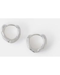 Accessorize - Sterling-Plated Molten Huggie Hoop Earrings - Lyst