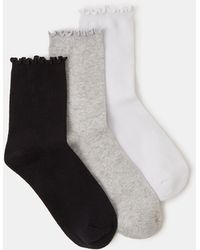 Accessorize - 3-Pack Frill Ankle Socks - Lyst
