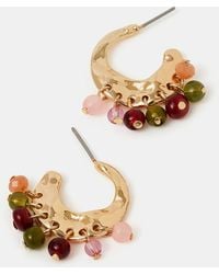 Accessorize - Mini Beaded Hoop Earrings - Lyst