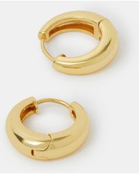 Accessorize - 14Ct-Plated Chunky Huggie Hoop Earrings - Lyst