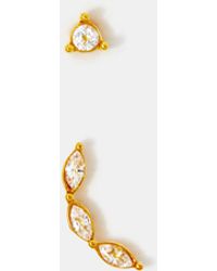 Accessorize - 2-Pack 14Ct-Plated Surgical Steel Diamanté Flatback Earrings - Lyst